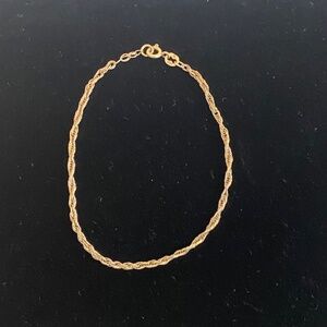 14 Karat Yellow Gold Rope Style Bracelet Size 7.5"